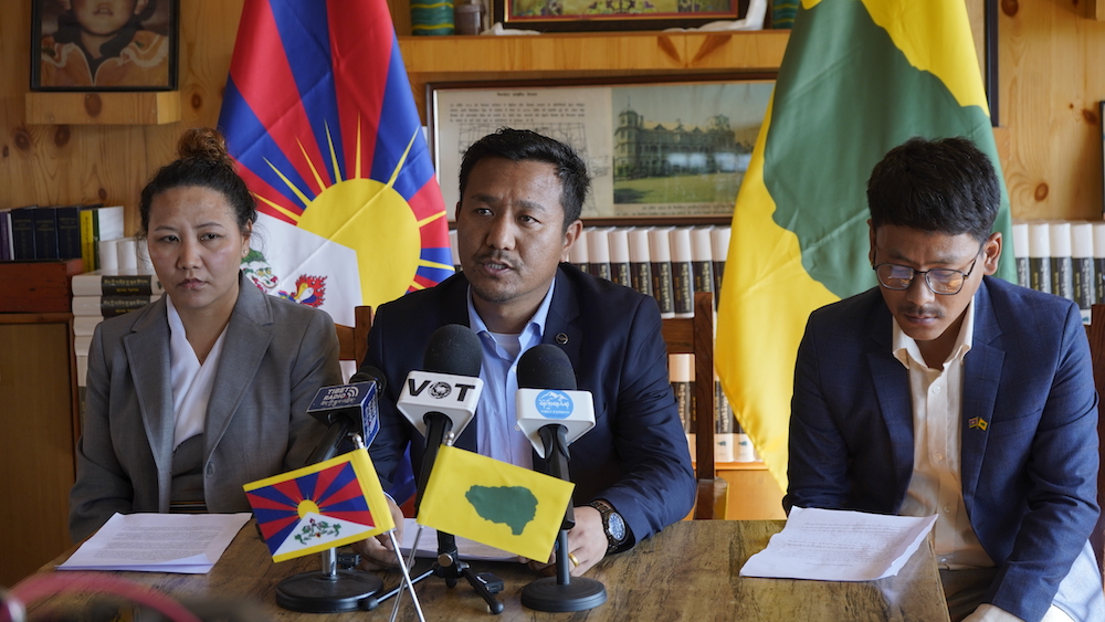 TYC President Tsering Choephel (centre) with staff members